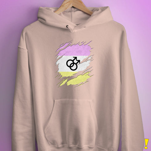 Twink Pride Flag Ripped Reveal Hoodie